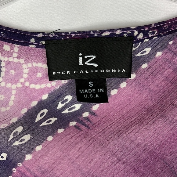 IZ Byer sleeveless sheer boho vibrant top Sz S - Picture 5 of 11